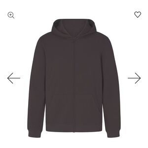 SKIMS Jersey Lounge brown zip-up hoodie